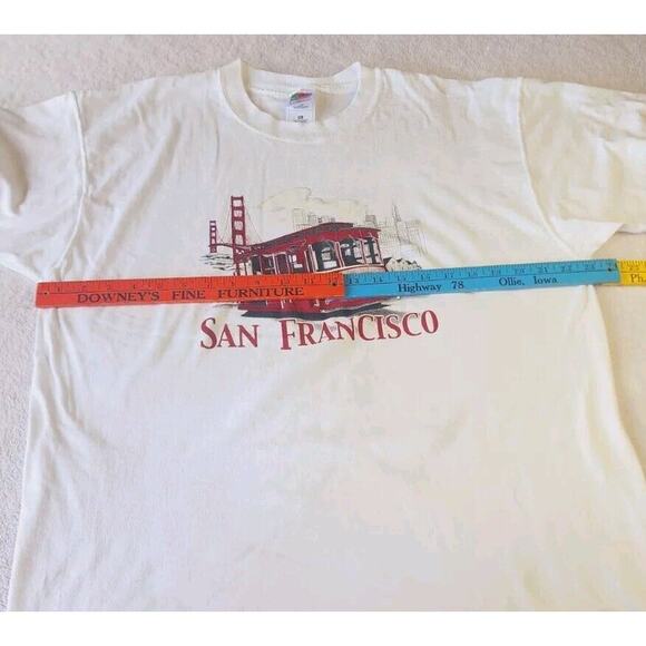 VTG 90s San Francisco Golden Gate Bridge Trolley Car Destination Tee Shirt XL - Picture 6 of 10